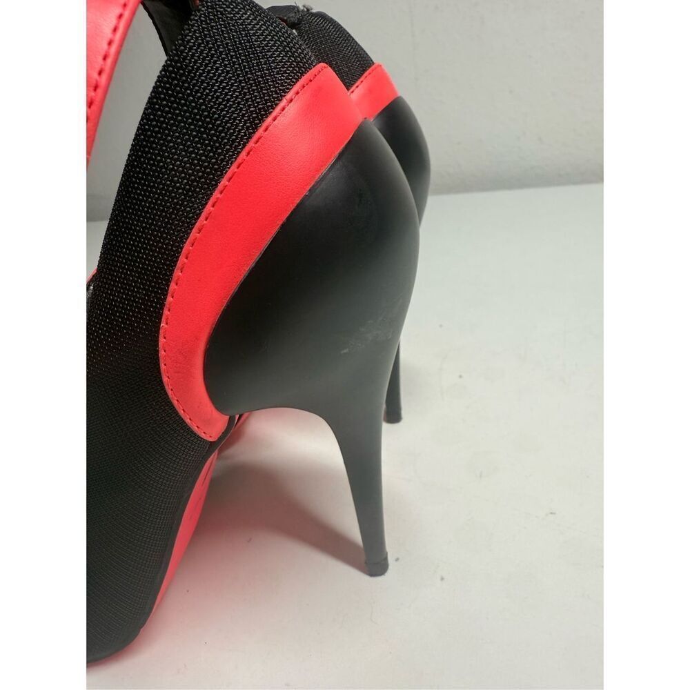 Aldo Stilettos Heels Shoes Black Orange Neon Size 7,5 - Picture 6 of 13
